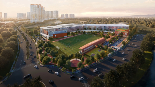 Student smiling outdoors